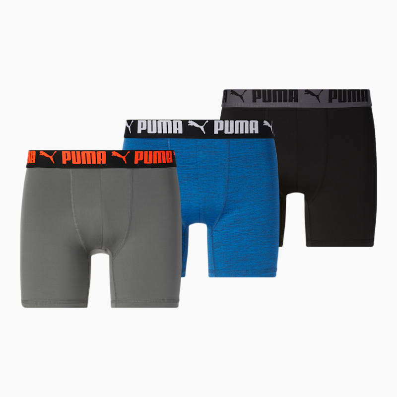Men's Athletic Boxer Briefs [3 Pack], BLUE / GREY